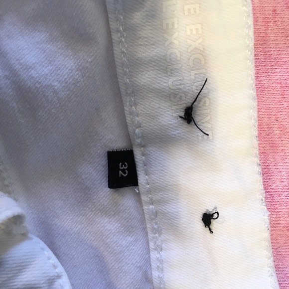 White cotton with some stretch jean shorts. - Picture 3 of 4